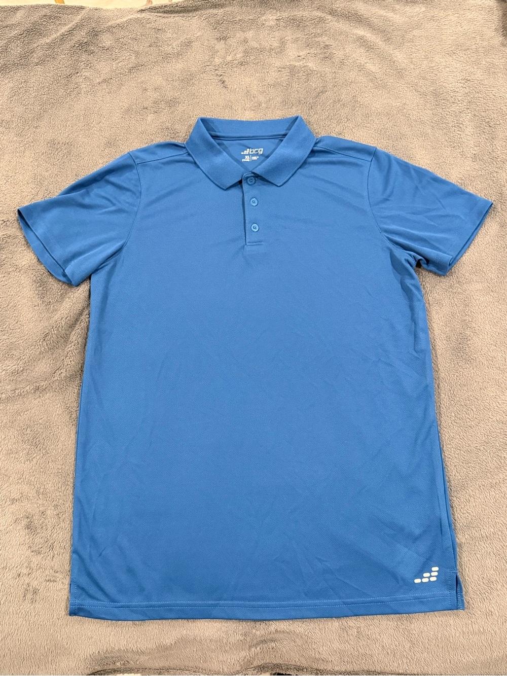 bcg Boys' Short Sleeve Polo Shirt in Blue Size XL